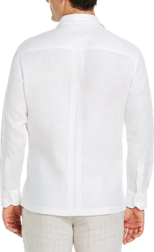 Vista 2 de Cubavera Camisa Guayabera de lino de manga larga para hombre