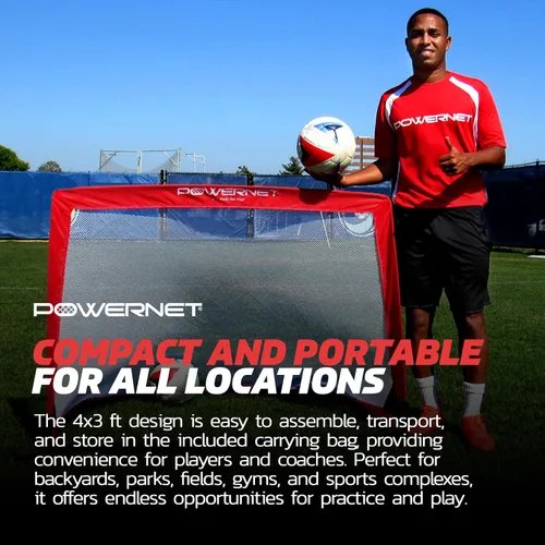 Vista 6 de PowerNet Popup - Red portátil para porterías de fútbol, 2 porterías con bolsa de transporte, marco ligero duradero, configuración rápida, fácil