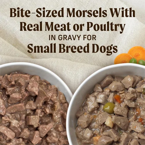 Vista 3 de Merrick Lil’ Plates Duos de Cena Sin Granos, Almuerzos Blandos Naturales para Perros Pequeños, Variedad de Carne de Res y Pavo - (Paquete de 1) 1.2