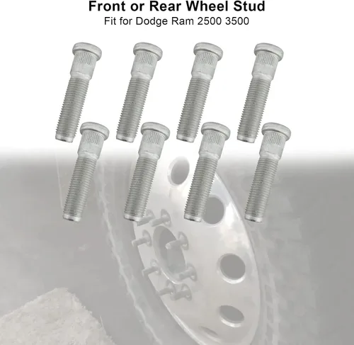 Vista 6 de Tornillo de rueda para Dodge Ram 2500 3500 2012 2013 2014 2015 2016 2017 2018 2019, 8 piezas 6509866AA pernos de rueda delantera o trasera Perno