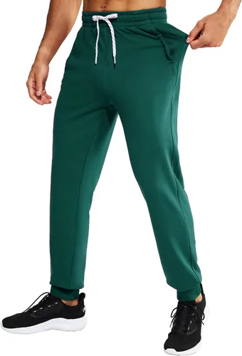 Vista 5 de MIER Men's Cotton Joggers Athletic Sweatpants for Gym Workout Active Lounge Jersey Track Pants with Pockets, Elastic Waist