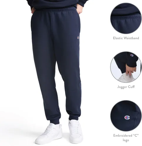Vista 6 de Champion Pantalones deportivos de forro polar para hombre, ajuste estándar, forro polar de peso medio, disponibles en tallas regulares y grandes