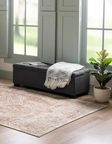 Vista 4 de Unique Loom Oxford Collection Alfombra de área Bodleian (2' x 3' 1", rectangular, beige/marfil)