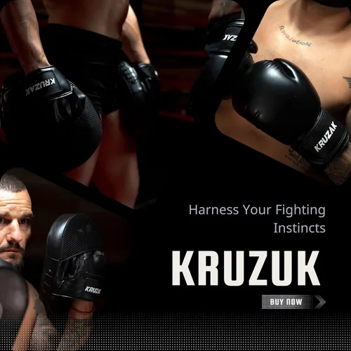 Vista 5 de Kruzak - Juego de guantes de boxeo y guantes de boxeo para kickboxing y Muay Thai MMA, kit de fitness con almohadillas de boxeo para artes marciales