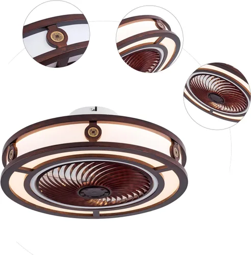 Vista 6 de LOYALHEARTDY Ventilador de techo rojo de 20 pulgadas con control remoto de luz LED, temporizador de 6 velocidades de 1/2/4 horas, silencioso