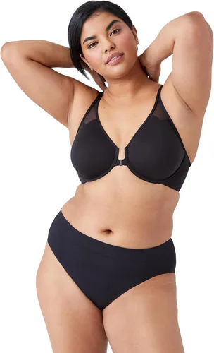 Vista 4 de Wacoal Body By Wacoal - Brasier sin forro con espalda cruzada y cierre frontal para mujer