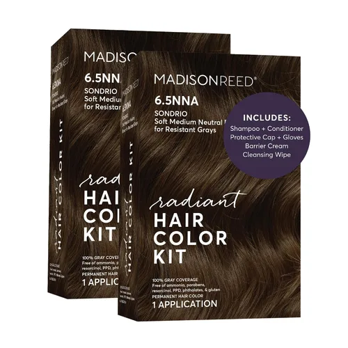 Vista 16 de Madison Reed - Kit de tinte radiante para el cabello, tinte permanente para el cabello, 100 % cobertura de canas, sin amoníaco, negro Parma 2.5NNN