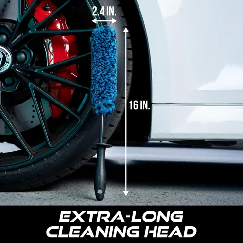 Vista 6 de VIKING Cepillo de Carretilla de Rueda, Cepillo de Limpieza para Ruedas y Kit de Detallado de Automóvil, Diámetro Regular, 16 Pulgadas de Largo