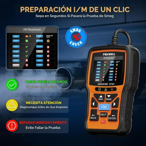 Vista 4 de FOXWELL NT301 OBD2 escáner de datos en vivo profesional mecánico OBDII lector de código de diagnóstico herramienta para comprobación de luz del motor