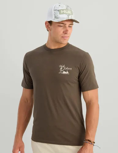 Vista 51 de HUK Mens Fishing Graphic Tee, Performance Short Sleeve, Quick-Dry Bass Bones - Búho nocturno