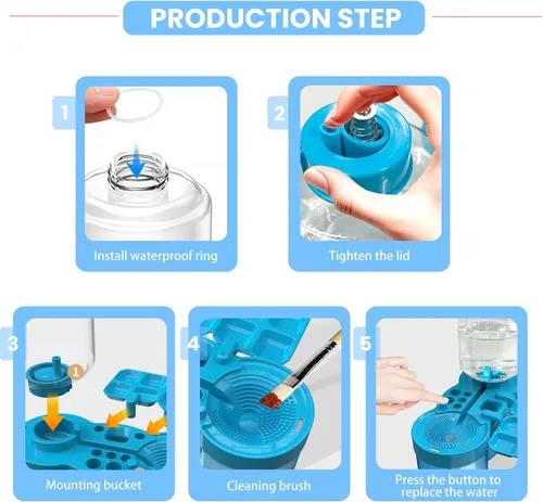 Vista 3 de Herramienta limpiadora de pinceles de pintura de ciclo de agua 4 en 1 Taza de enjuague a prueba de fugas mejorada 2025 con paleta y soporte