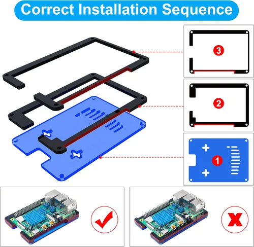 Vista 6 de Miuzei Carcasa para Raspberry Pi 4 con ventilador de refrigeración, disipadores de calor, carcasa para Pi 4B Carcasa para Pi 4 Modelo B / Pi4