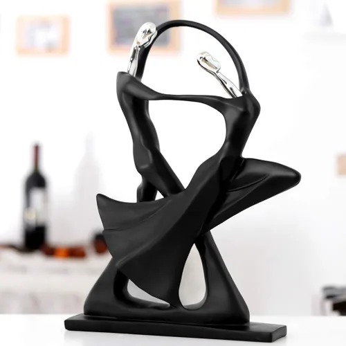 Vista 3 de DreamsEden Escultura romántica de baile para parejas, estatua de aniversario, boda, adorno abstracto, decoración para el hogar y la oficina