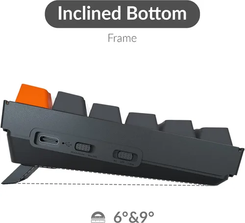 Vista 6 de Keychron K2 - Teclado mecánico con cable Bluetooth inalámbrico y USB con 75 de diseño y 84 teclas intercambiables en caliente para Mac