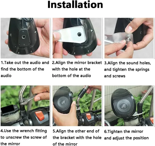 Vista 5 de MACHSWON Altavoz impermeable Reproductor de audio de música para motocicleta ATV Altavoz negro impermeable Reproductor de música Sistema de sonido