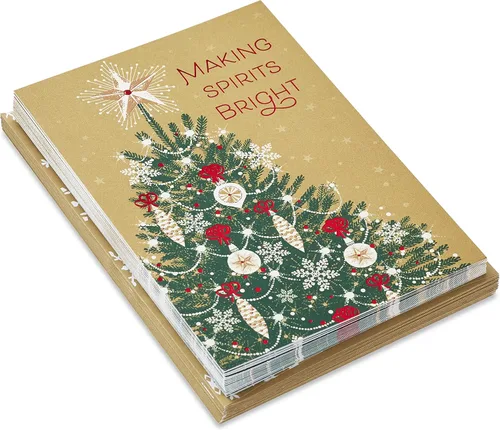 Vista 3 de Hallmark - Tarjetas de Navidad en caja, "Haciendo que los espíritus brillen" (16 tarjetas y sobres)