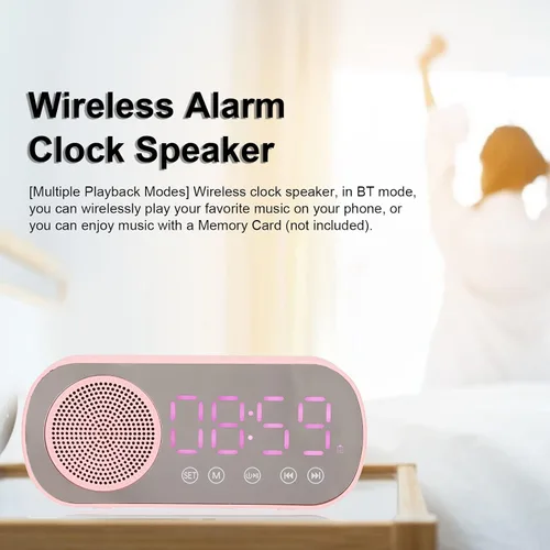Vista 9 de Sanpyl Altavoz despertador, USB portátil HiFi pantalla LED, reloj despertador dual con radio FM sintonizada digitalmente, para el hogar, oficina
