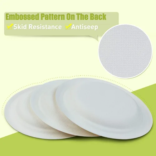Vista 3 de Green Earth Platos compostables de 6 pulgadas, 125 unidades de fibra de bagazo natural