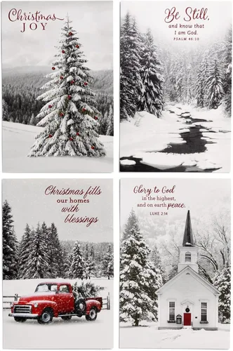 Vista 2 de DaySpring - Clásicos navideños en blanco y negro - 60 tarjetas y sobres de Navidad a granel (U1347)