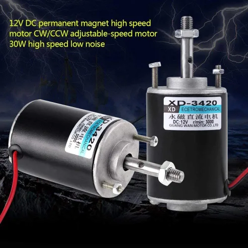 Vista 7 de Motor de CC de alta velocidad de 30 W de alta velocidad CW/CCW Motor de CC de imán permanente Motor de CC cepillado Mini motor eléctrico