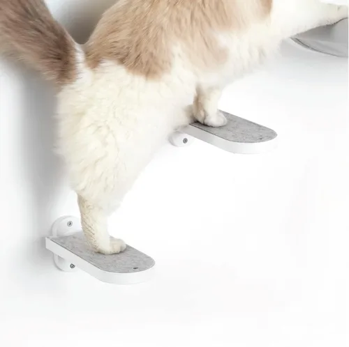 Vista 8 de SVD.PET Escalones de pared para gatos (paquete de 2), escaleras para subir con almohadilla de fieltro reemplazable, estantes para gatos con juguete