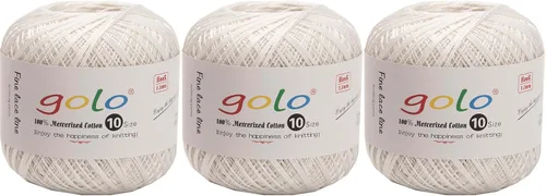 Vista 71 de Golo - 3 bolas de hilo de ganchillo tamaño 10, hilo de crochet para tejer a mano 102