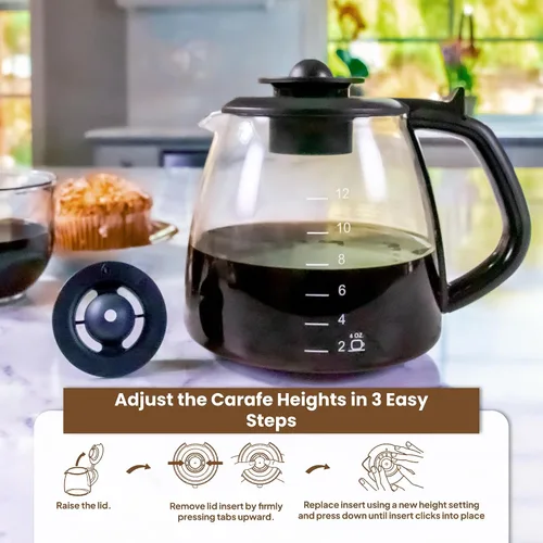 Vista 5 de Café Brew - Jarra de repuesto de 12 tazas compatible con Cuisinart DCC-1200PRC