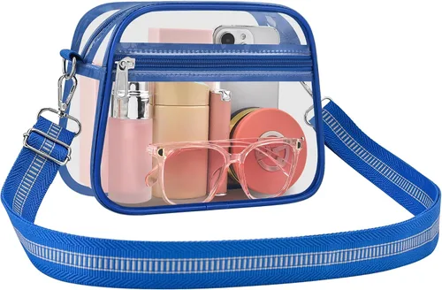 Vista 40 de Bolsa transparente para eventos de estadio, bolsa transparente para mujer, bolsa cruzada, correa de hombro ajustable para conciertos, deportes