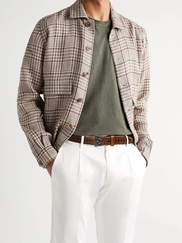 Vista 2 de CHAOREN Cinturones trenzados de cuero para hombre, cinturón de cuero tejido casual de 1 18 pulgadas para pantalones de vestir