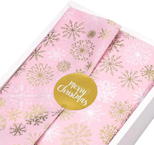 Vista 9 de LeZakaa 60 hojas de papel de seda para baby shower con 30 calcomanías de regalo, papel de seda para bebé niño niña a granel, diseño de arcoíris