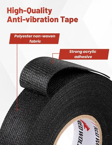 Vista 4 de RED WOLF Cinta para Arnés de Cableado de Alta Temperatura Cable de Alambre Cinta de Tela Autoadhesiva para Protección de Envoltura de Arnés