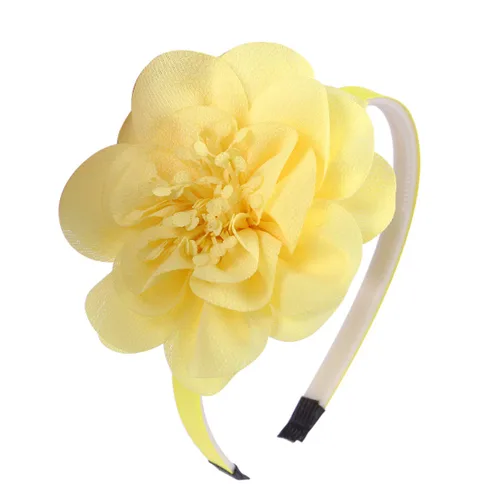 Vista 7 de XIMA 10 diademas de gasa con flores para niñas, para niños, adolescentes, accesorios para el cabello Big Fabric Floral Hair Hoops, Non Slip Hair