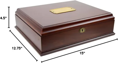 Vista 9 de Caja de madera estilo antiguo para tesoros y recuerdos con cierre en latón