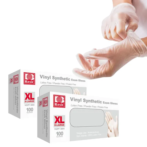 Vista 8 de Jointown Basic Medical - Guantes de examen de vinilo transparente, sin látex y sin polvo, VGPF-3001 (caja de 1000), talla S