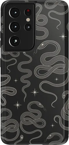 Vista 438 de Casely Funda para Galaxy S9 Postura de cadáver Yoga de esqueleto Diseño protector delgado esencial de doble capa