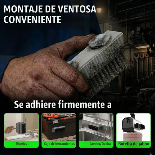Vista 5 de Grip Clean Cepillo de uñas resistente para limpiar las uñas - Cepillo de limpieza de uñas para hombres y mujeres Cepillo mecánico. Limpiador
