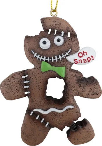 Vista 4 de Gingerbread Man Zombie Monster Cookie Oh Snap! Broken Leg Ugly Halloween Christmas Tree Ornament