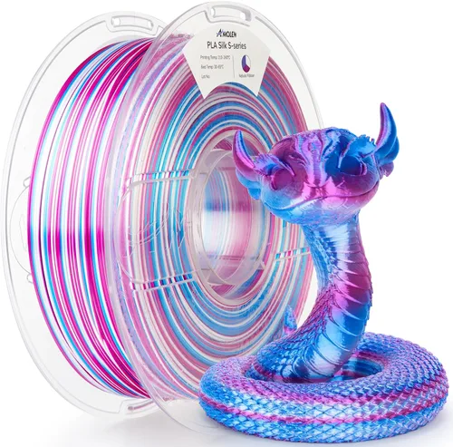 Vista 42 de AMOLEN Filamento PLA de Seda para Impresora 3D, Filamento PLA Kingfisher Rainbow Multicolor Brillante 1.75mm, Filamento de Impresión 3D PLA