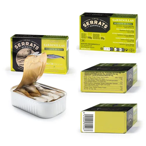 Vista 5 de Baby Sardinas en Aceite de Oliva - 16/20 unidades, 1 lata x 4.1 oz