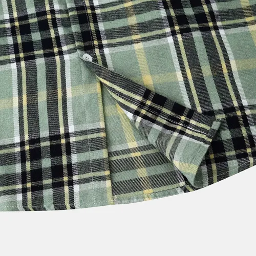 Vista 9 de Camisa con botones para hombre, con estampado a cuadros, estilo casual, holgada, manga larga, cómodas, sudaderas