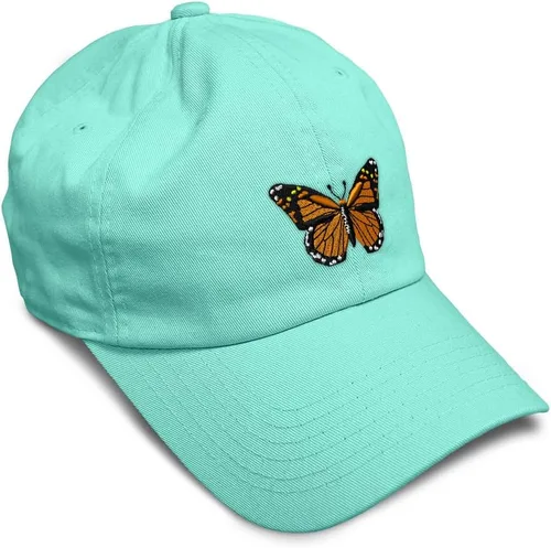 Vista 22 de Gorra de béisbol suave con diseño de mariposa monarca, con insectos, bordado de mariposa, de algodón, para hombres y mujeres