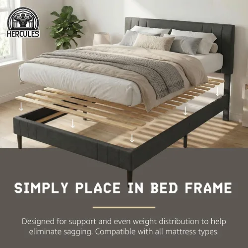 Vista 9 de Hercules Xtreme - Láminas de soporte para cama, tablero de pino macizo resistente, tamaño individual