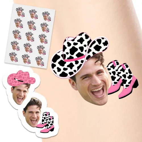 Vista 32 de Tatuajes temporales personalizados, tatuajes de flores de nacimiento personalizados para cumpleaños, boda, despedida de soltera, 1 juego de 15