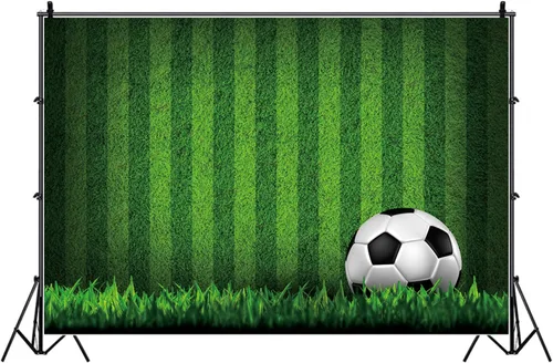 Vista 4 de Yeele Telón de fondo de campo de hierba de 7 x 5 pies, campo de fútbol, estadio de césped verde, fondo de fotografía, parque infantil, retratos
