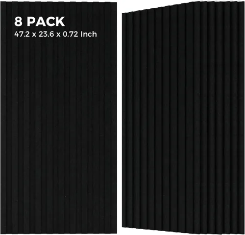 Vista 18 de Grandes paneles acústicos bicapa, juego de 4 paneles absorbentes de sonido, paneles a prueba de sonido de 120 cm x 60 cm x 1.8 cm para paredes