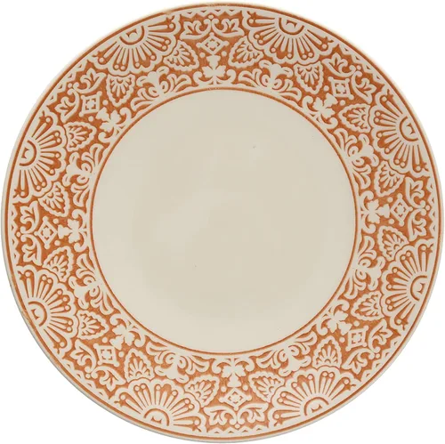 Vista 7 de Fortessa Havana Vitrified China Coupé - Plato sin marco, 4 unidades, adobo, pan y mantequilla, 6.25 pulgadas Adobo Marrón