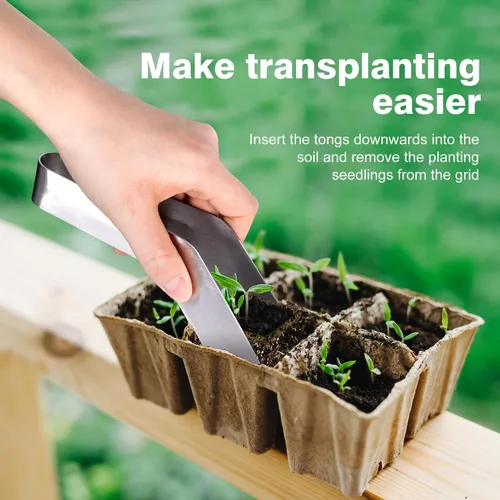 Vista 5 de 2 pinzas de trasplante de plántulas, pinzas de trasplante de plantas de jardinería de acero inoxidable de 6.7 pulgadas, pinzas de trasplante