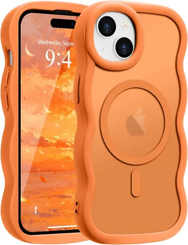 Vista 94 de Pepmune - Funda para iPhone 12 Pro Max con marco ondulado y estructura rígida, color mate claro, cubierta trasera unisex, compatible con Magsafe