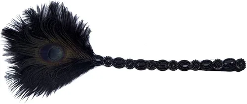 Vista 4 de 1920s Gatsby Flapper Plumas Diadema 20s Accesorios Roaring 20s Headpiece con pluma de pavo real