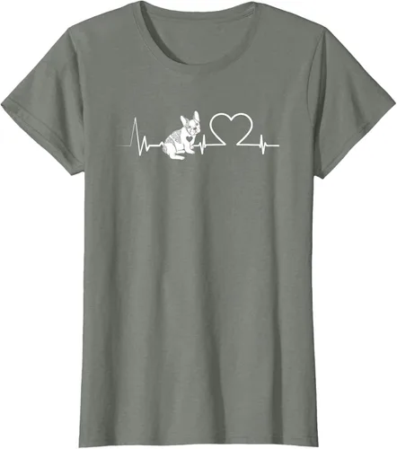 Vista 15 de Heartbeat Bulldog francés Camiseta de propietario de perros Frenchie, Negro